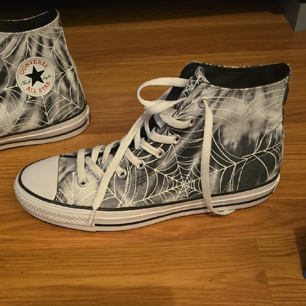 Converse All Star Black and White Web High Tops - Picture 4 of 9